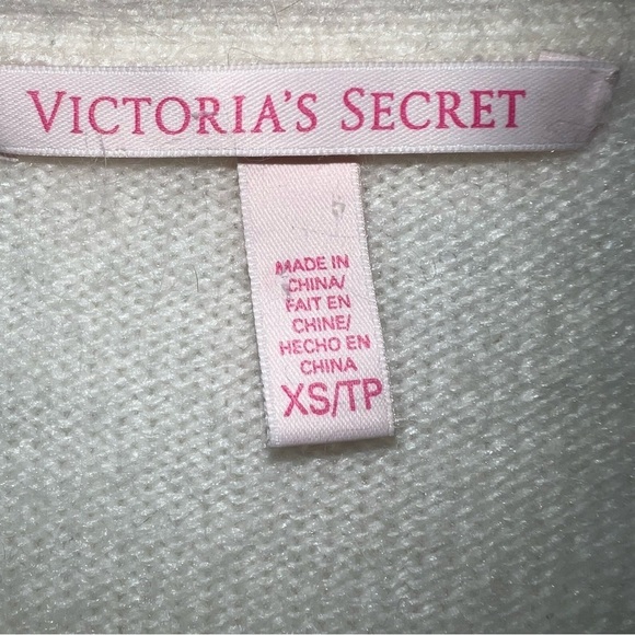 Victoria Secret Oversized White Black Polka Dot Soft Angora Blend Sweater XS - Picture 3 of 8